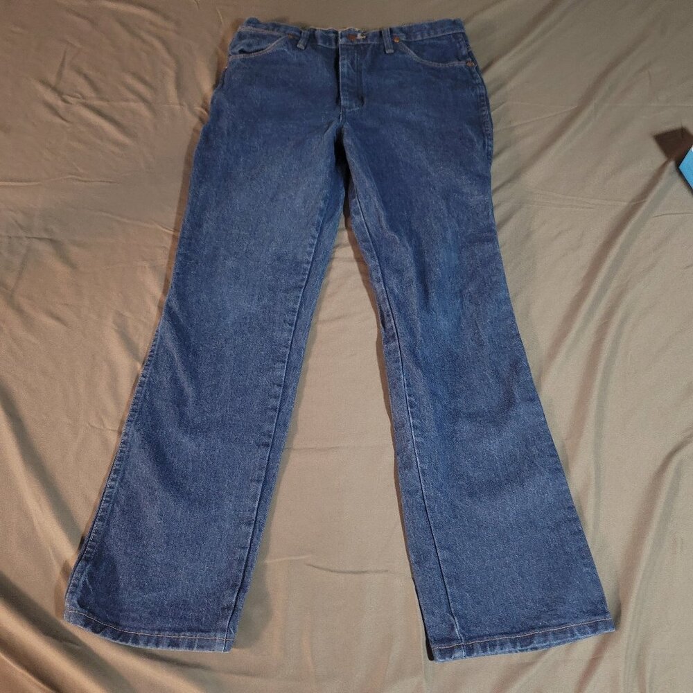 Wrangler Jeans Womens 34x32 Blue Straight Leg High Rise Workwear Western Denim